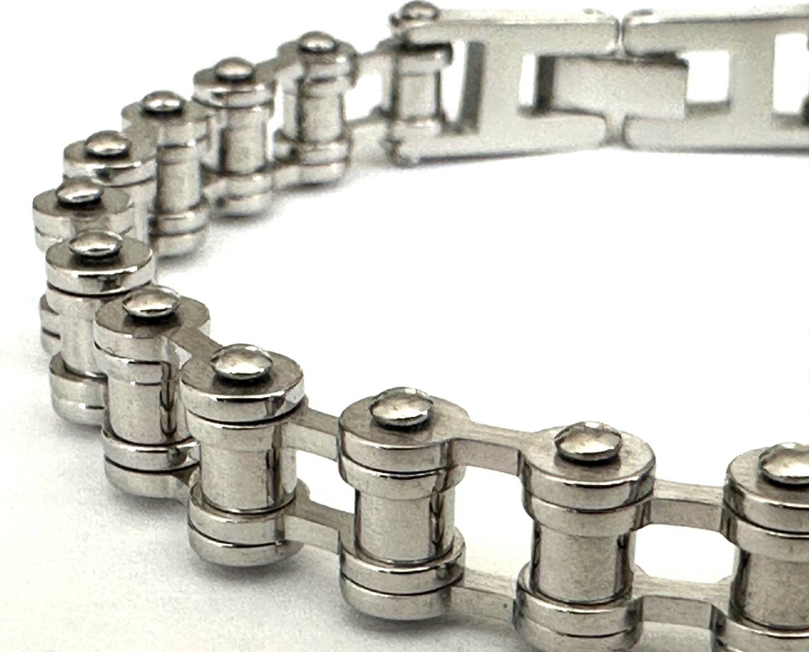 Men’s Stainless Steel Bike Chain Bracelet Heavy Duty Biker Link Wristband 8.26″