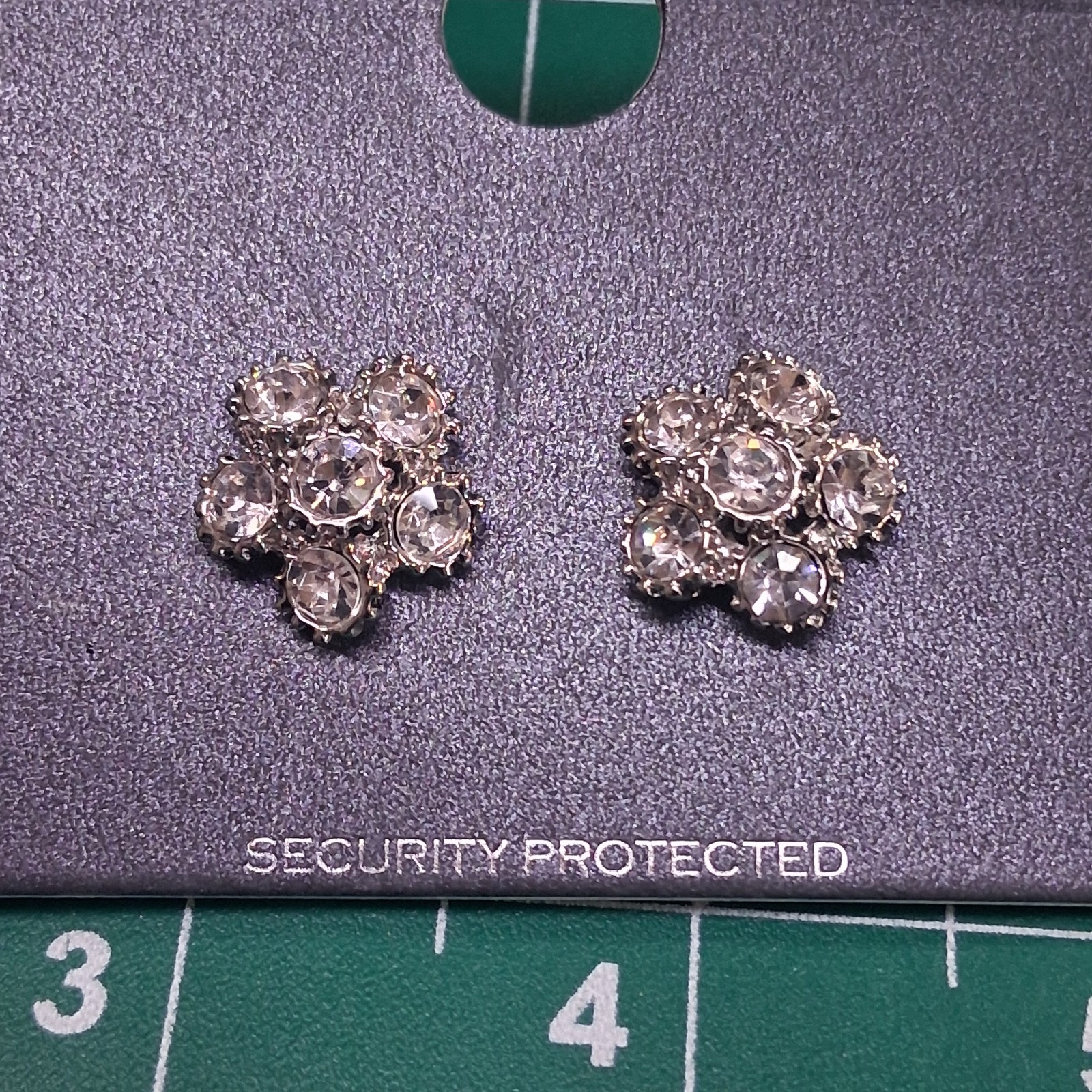 Accessories by Next 6 CZ Cluster Silver Tone Stud Earrings