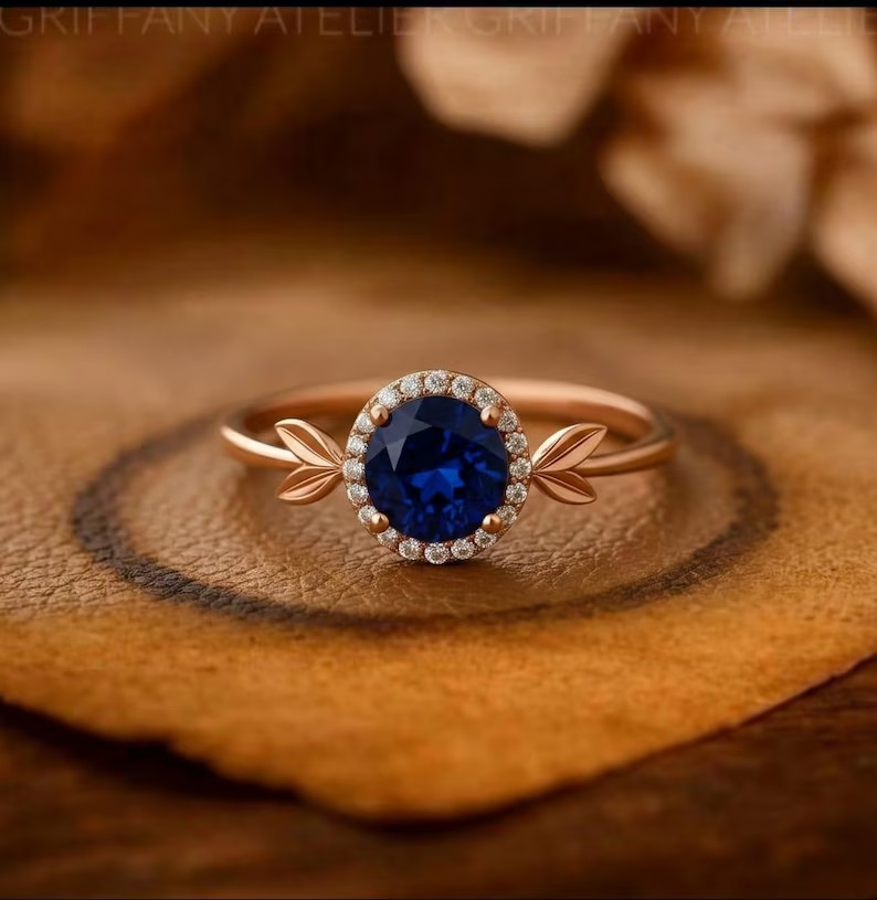 Lab Created Blue Topaz Ring, Base Metal: Brass Finish: Gold Plated, Gift