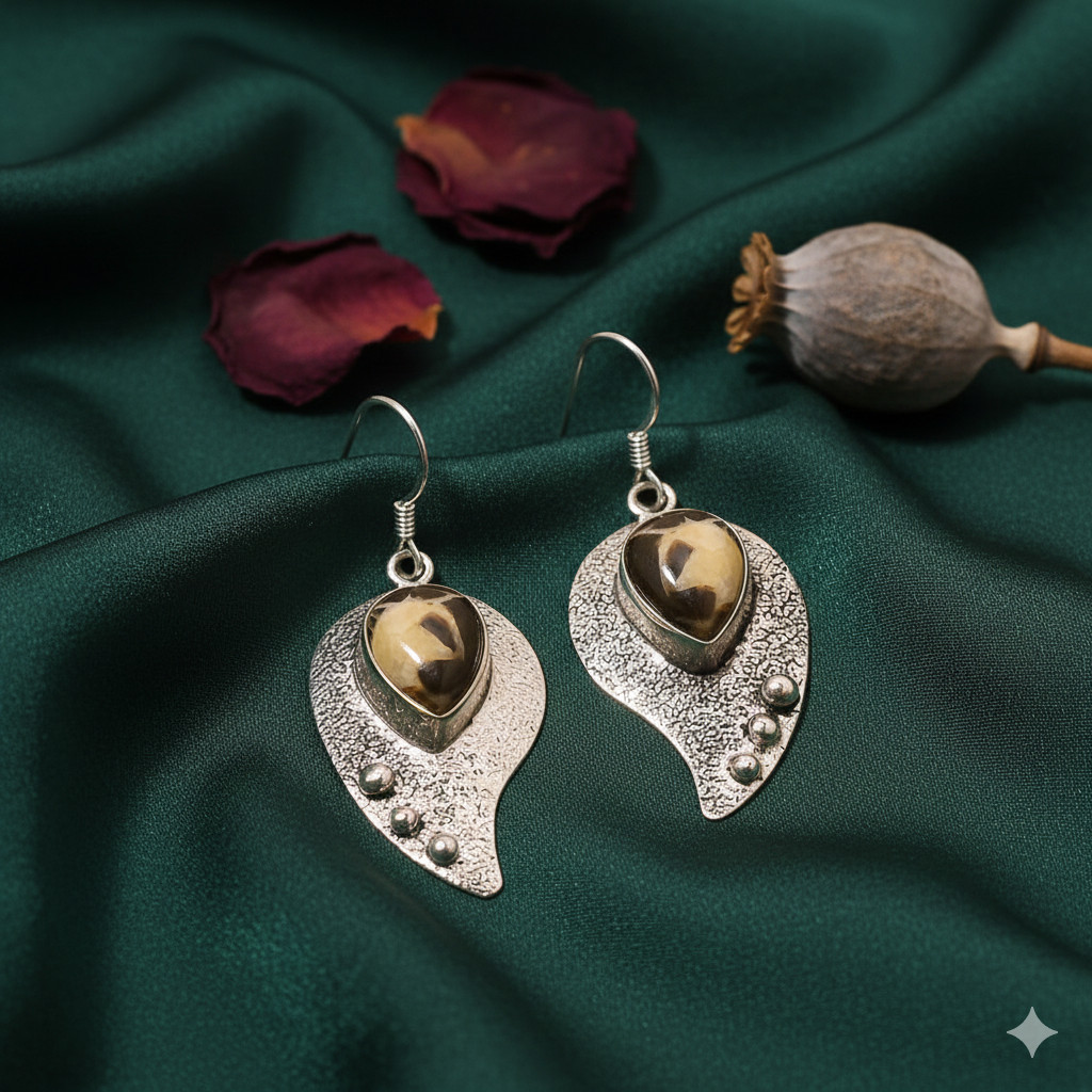 good-looking Sapterian Stone Gemstone Vintage Style Earring 1.97″