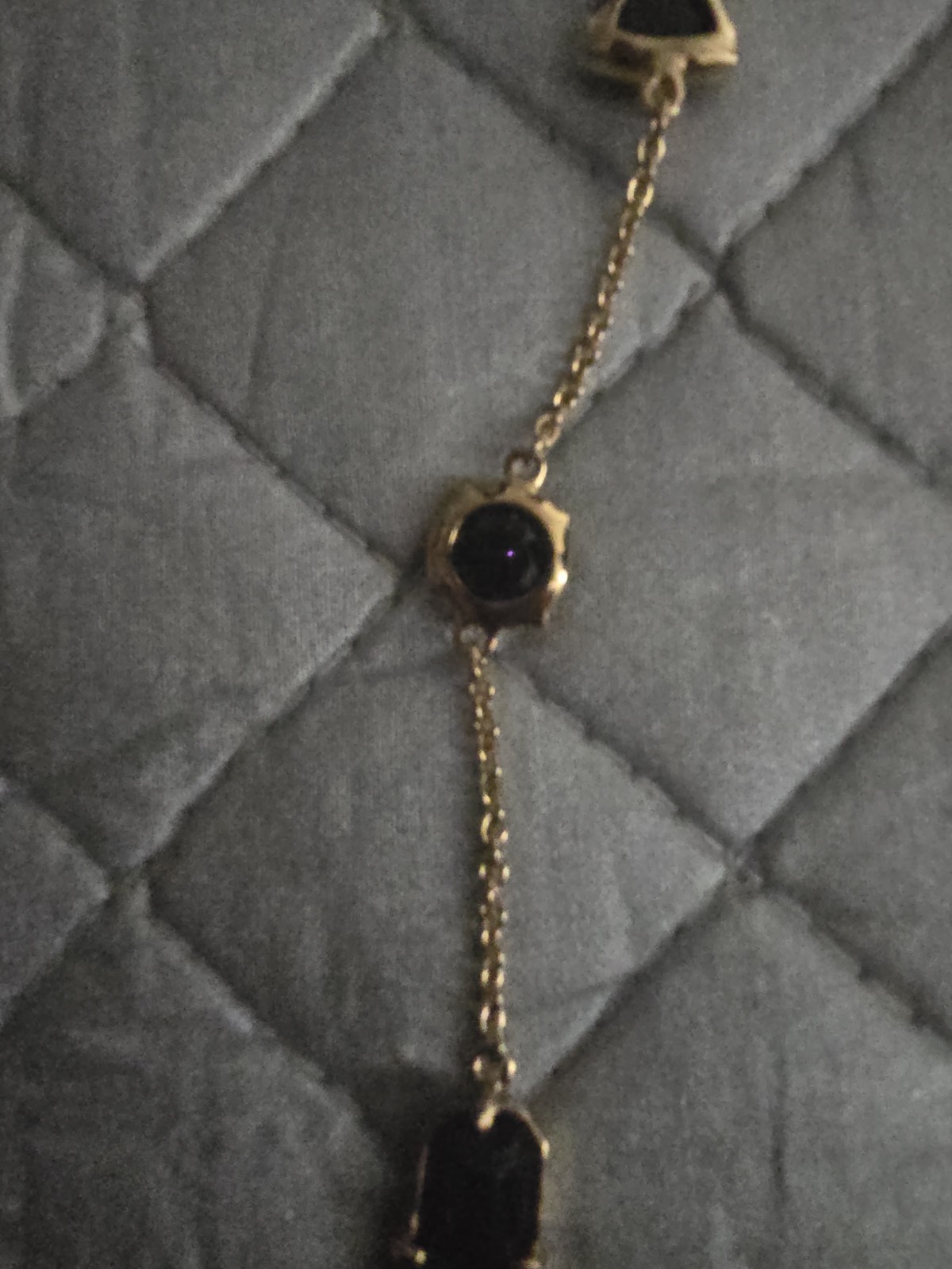 kate spade new york Gold Tone Black Crystal Station Necklace O0RU1239
