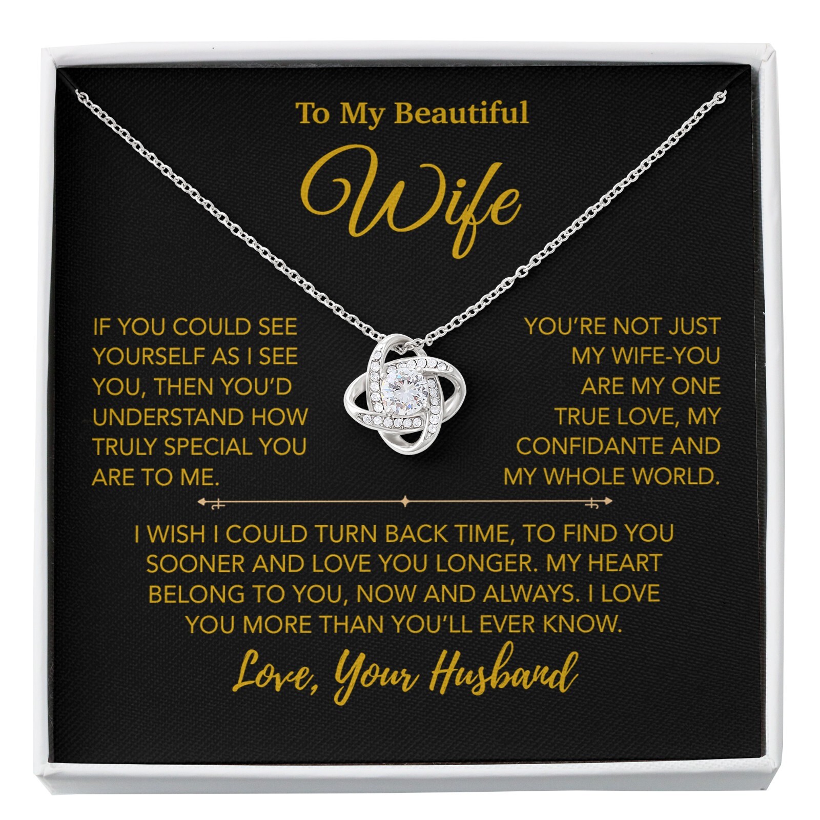 To My Wife Necklace, Vanlentines Gifts For Women, Anniversary Gift For Wife