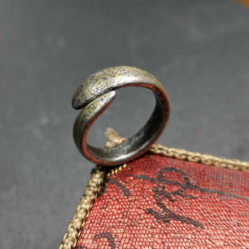 Gandhanra Unique Tibetan Snake Ring | Cold Iron Ring | Protection Jewelry