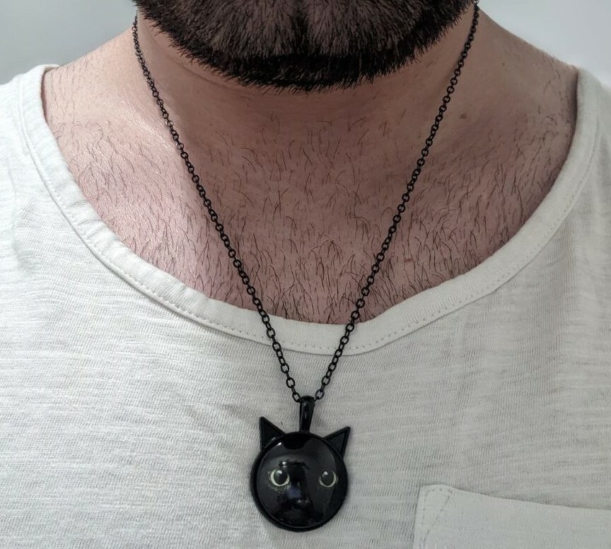 New Cute Black Cat Necklace for Pet Lovers Cat Pendant with Two Ears Jewelry cat