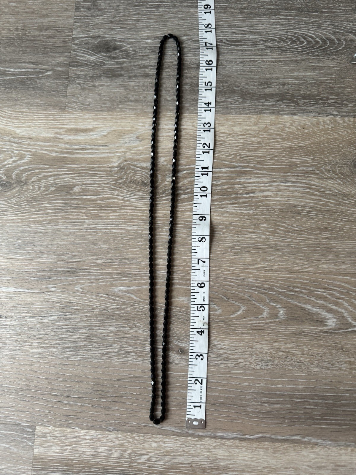 Black Faceted Glass Beaded Ball/Bead Chain Necklace, black Glass