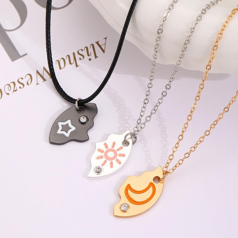 3 Pcs/set New Sun Moon Star Pendant Necklace for Women’s Best Friends Forever Fr