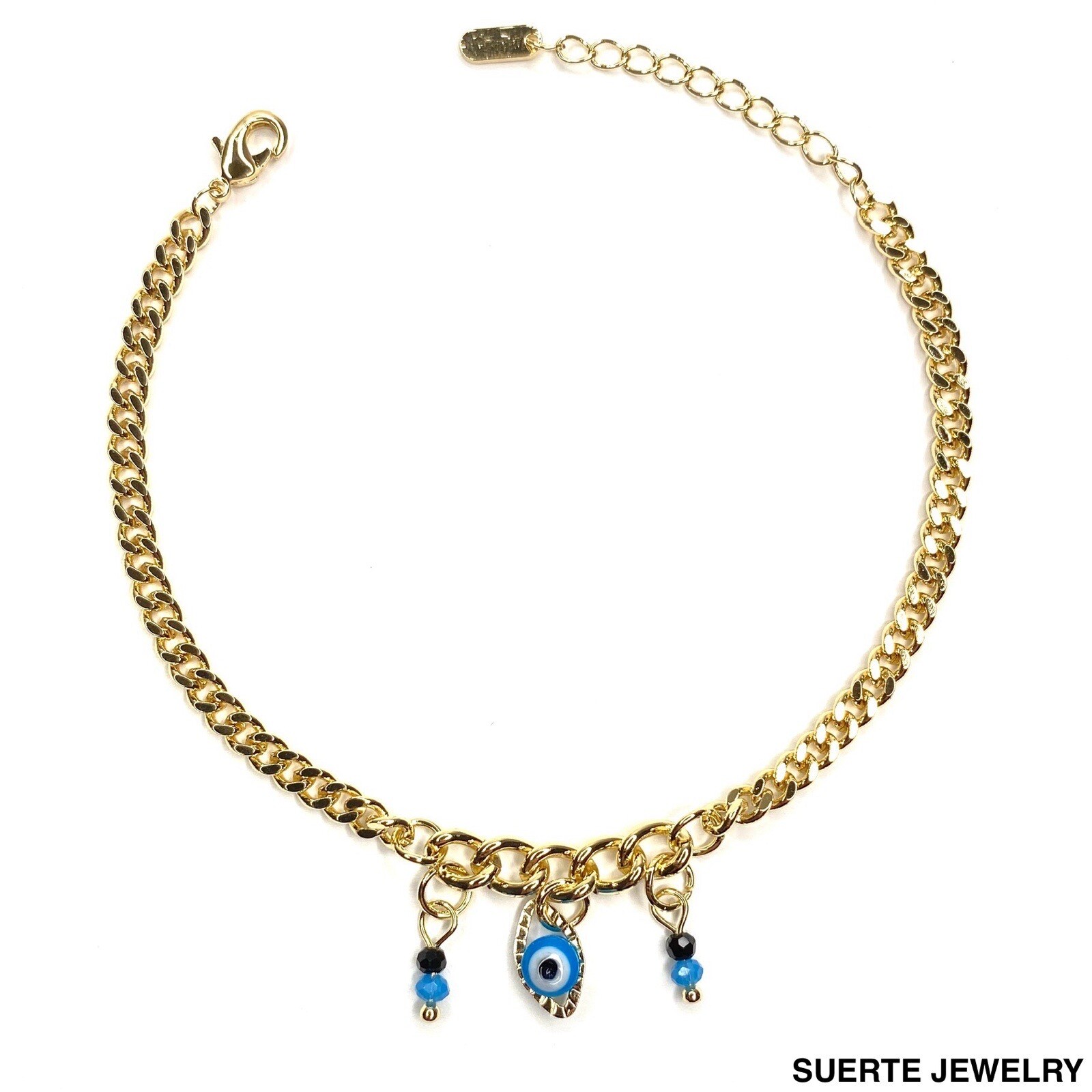 14K Gold Plated Evil Eye Azabache Bracelet Oro Laminado Azabache Pulsera Amuleto