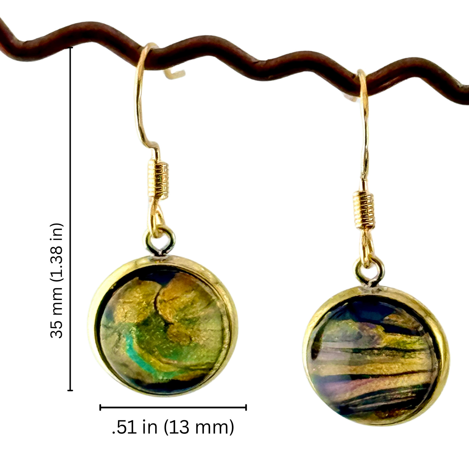 Dangle Earrings Handmade “Changing Vistas” Electroplated Sterling SilverEarwires