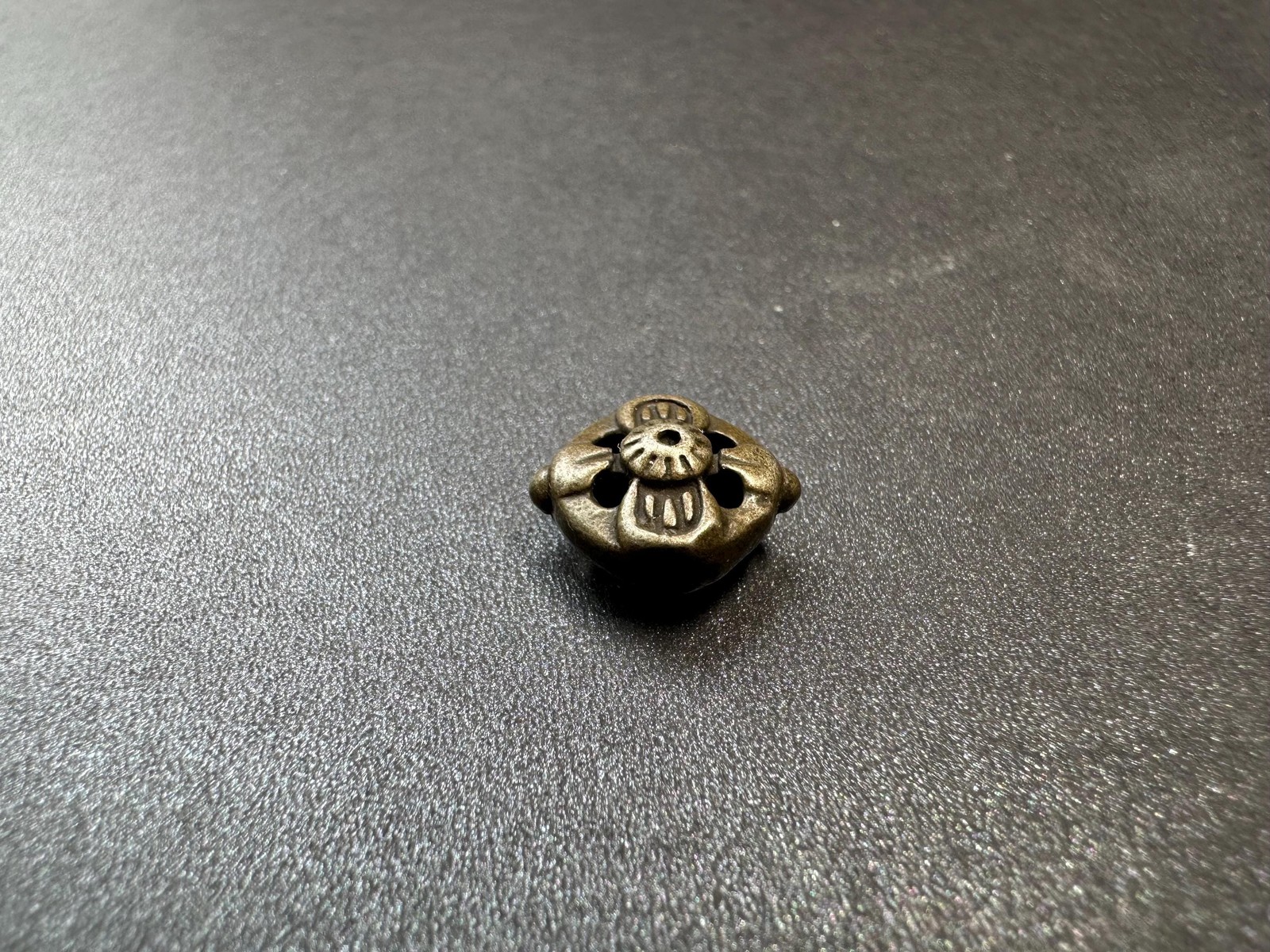 Tibetan Style Brass Spacer Bead – Two Hole Mala Divider, Nepal Ethnic Connector