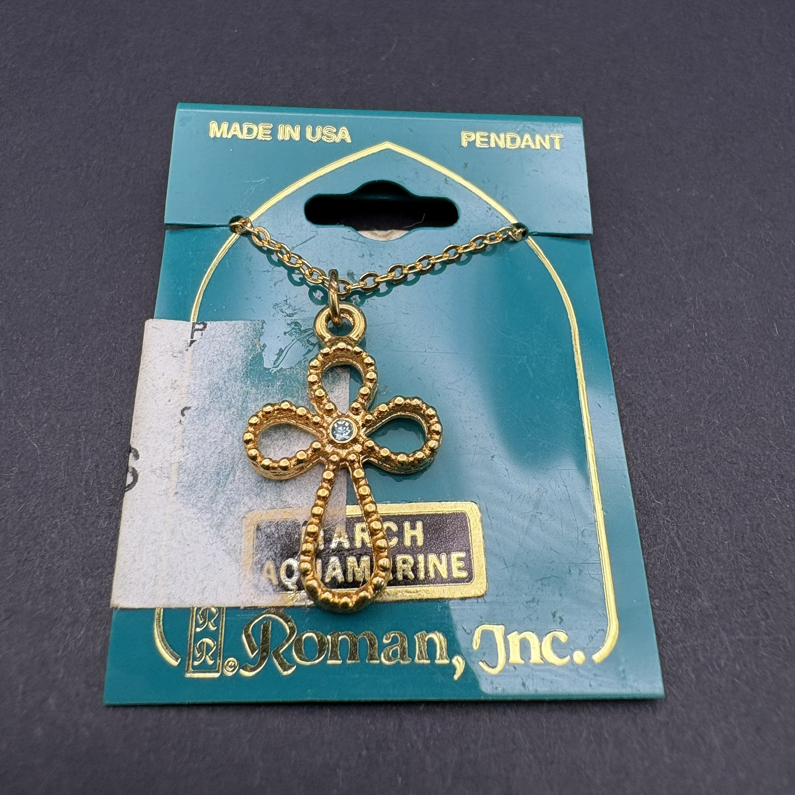 Religious Pendant Necklaces Lot of 2 Gold Tone Cross Praying Hands Roman Inc.