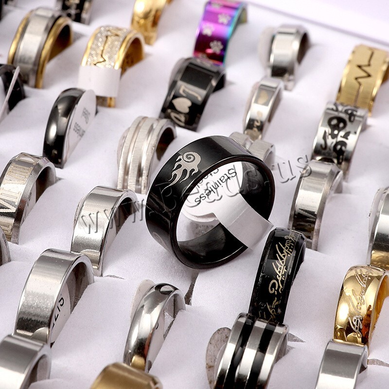 100 X Men’s women’s Fashion Ring Wholesale Bulk Lot Mixed Stainless Steel Rings
