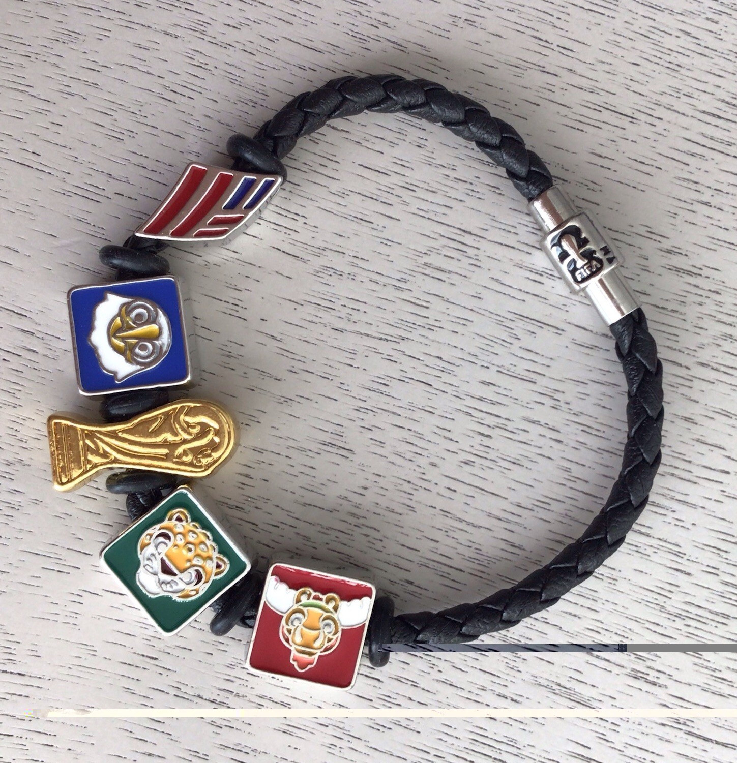 FIFA Magnetic Braided Charm Bracelet USA BoA