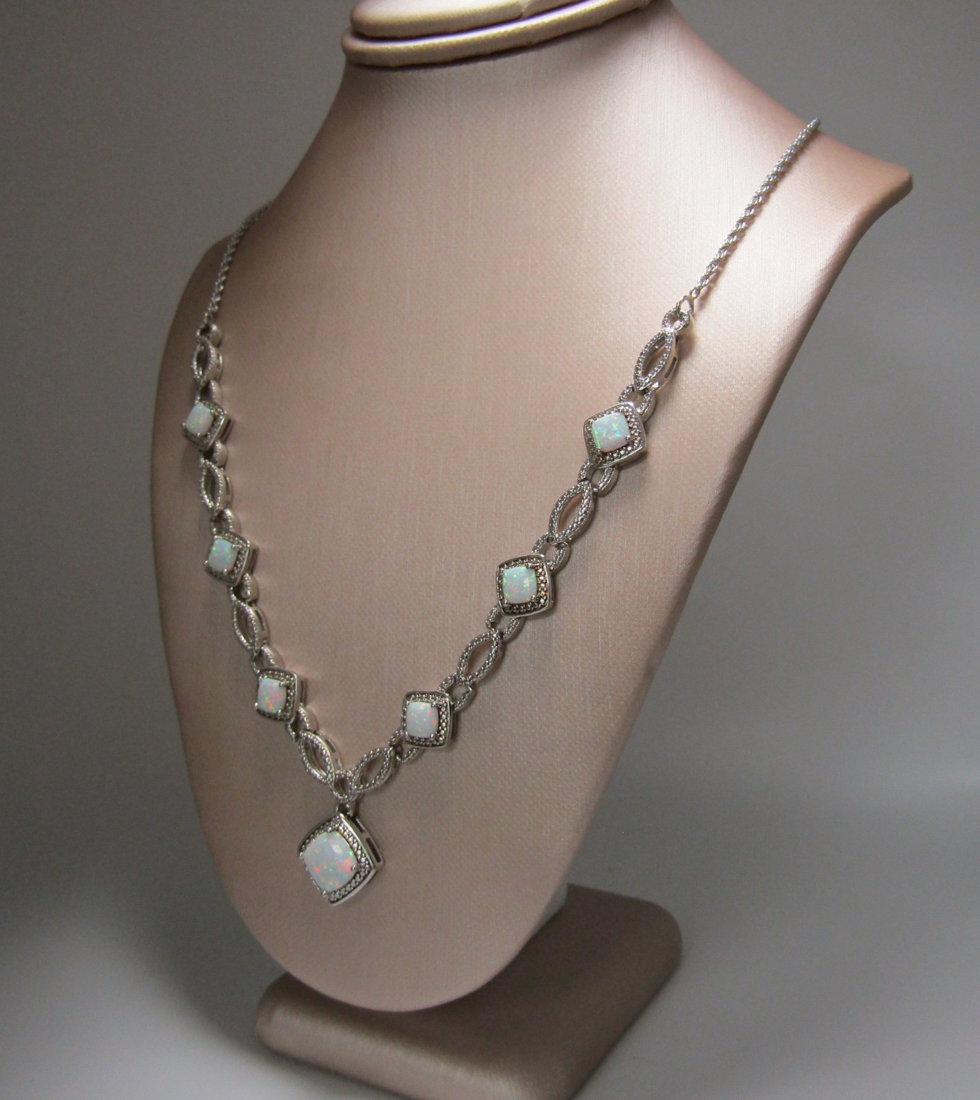 Fun and Fourthy! Lab Opal Necklace 18″