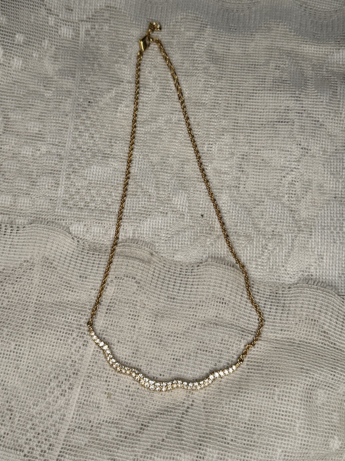 Genuine Swarovski Gold Tone Crystal Pave Rhinestone Necklace Choker Collar