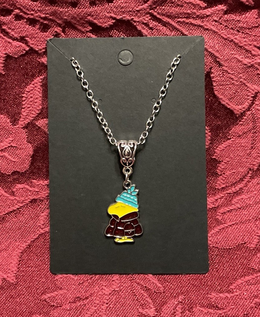 Peanuts Winter Holiday Christmas Woodstock Charm Pendant Silver Chain Necklace