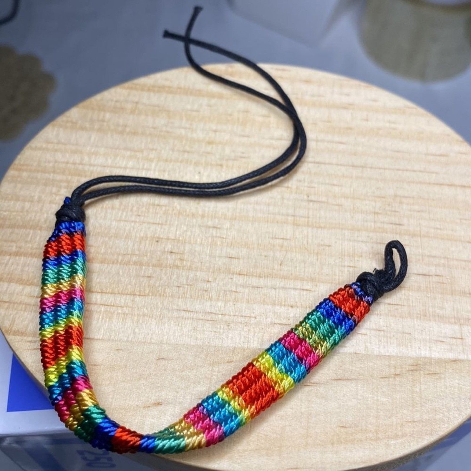Boho Rainbow Stripe Woven Friendship Bracelet Anklet Pride LGBTQ+ Unisex Braided