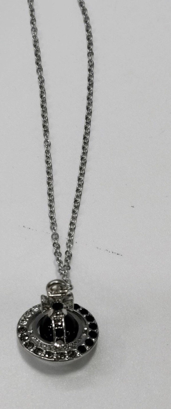 Vivienne Westwood Black Planet Necklace with Chain Orb Pendant