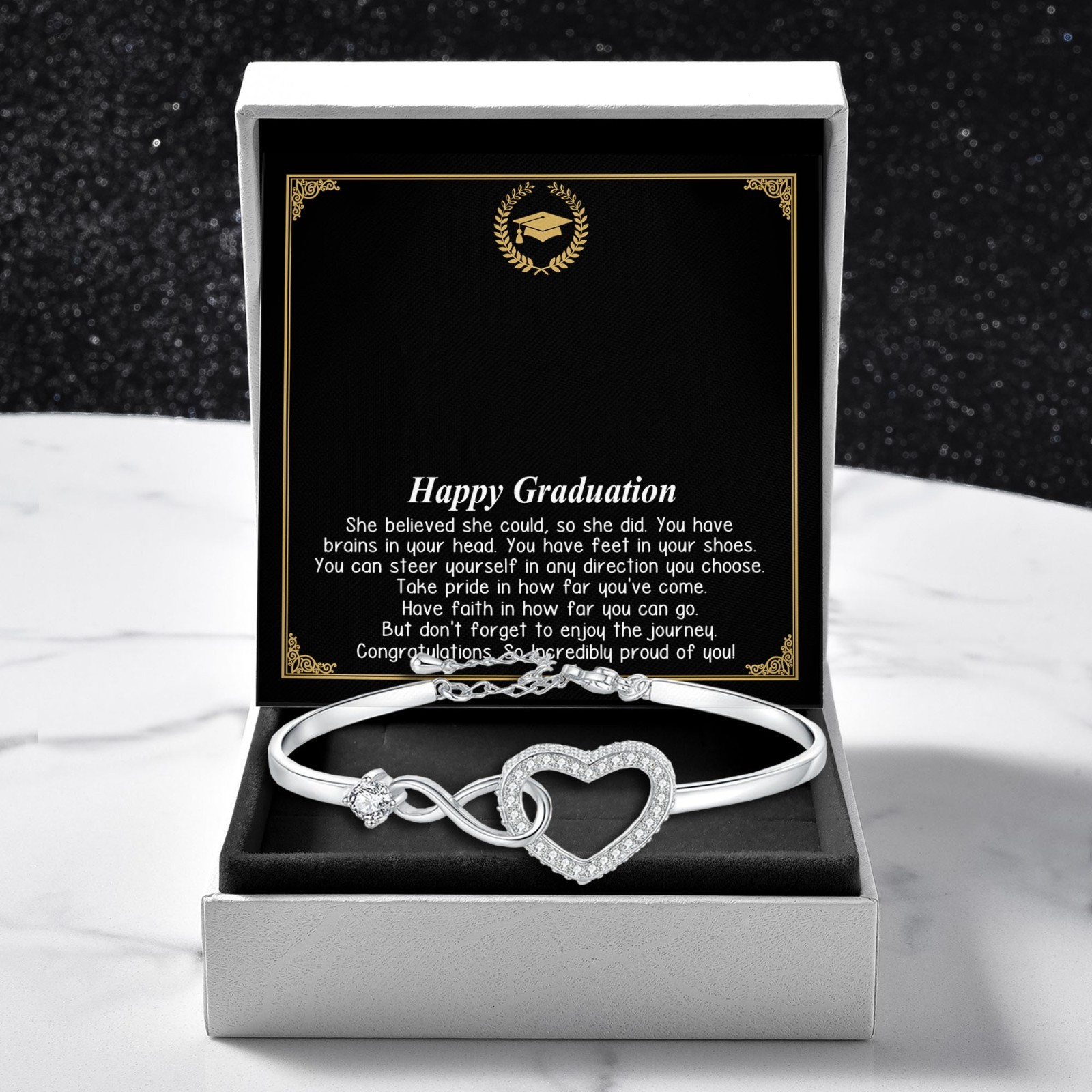 Graduation Bracelet Heart 2026 College High School Graduate Jewelry Gift for Her