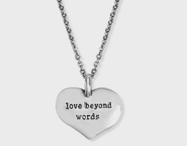 NWTag Brighton MARCI HEART Love Beyond Words Two Tone Silver Gold Necklace $68
