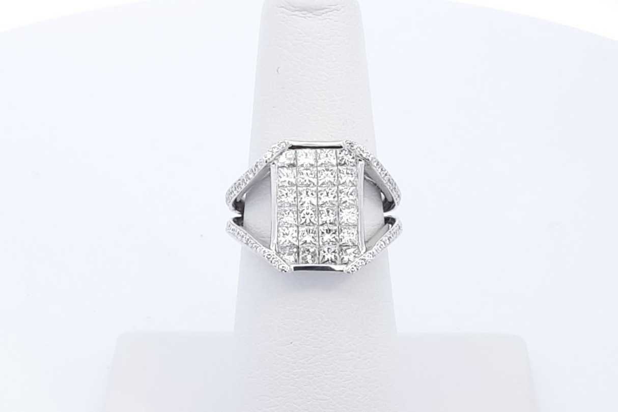 1.26cttw Diamond Split Shank 18k White Gold Ring8.6 Grams Size 5.75 Eb0626llxzde