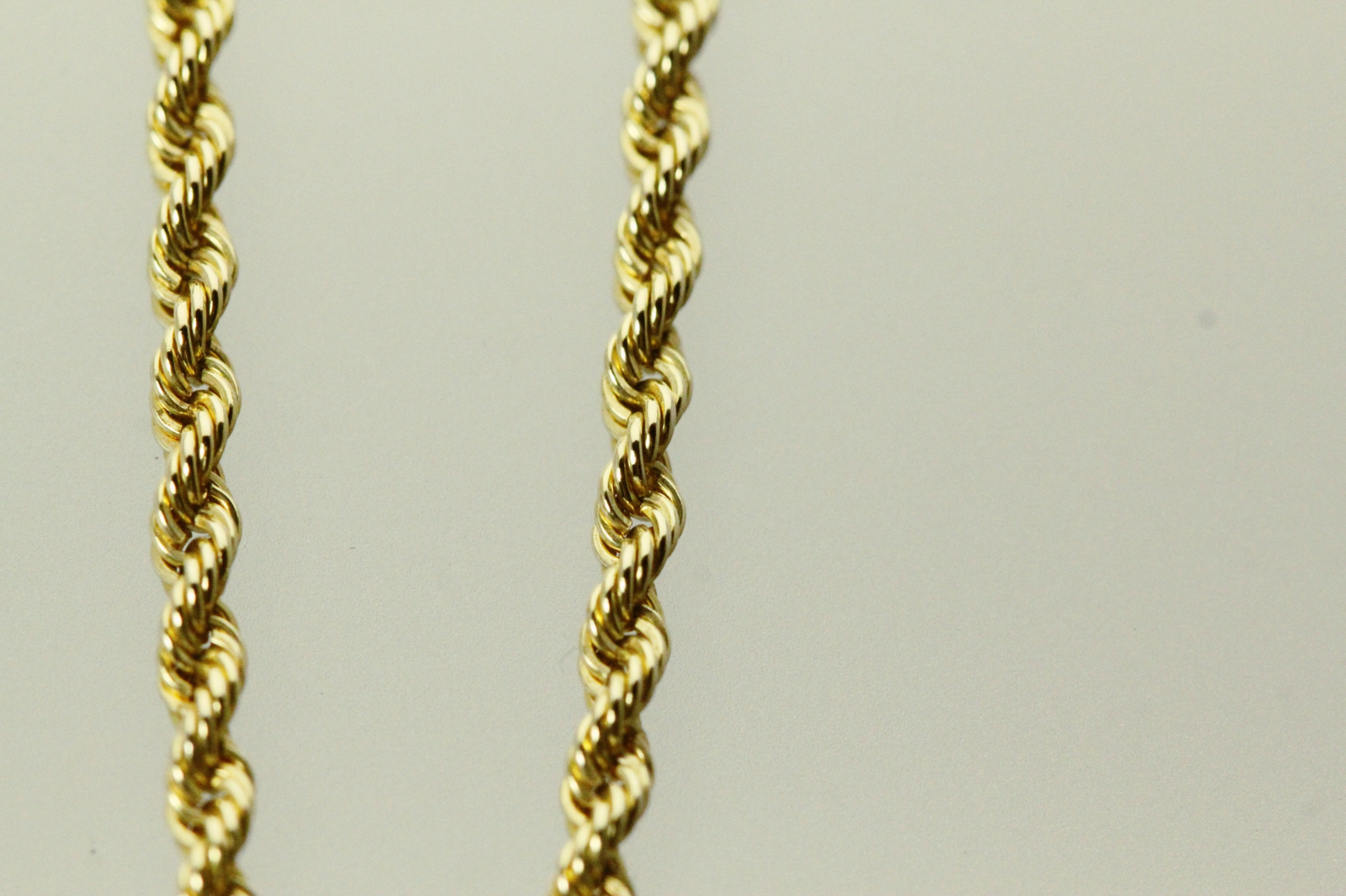 Vintage 1/13 10K Gold 925 Sterling Silver 16″ Long Rope Chain 5.6 Grams NEC5521