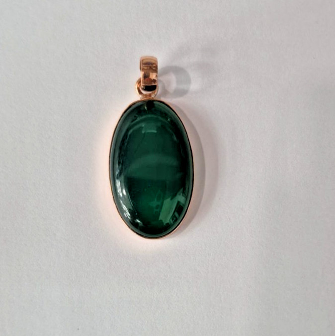 Natural Green Chalcedony Gemstone Handmade Pendant