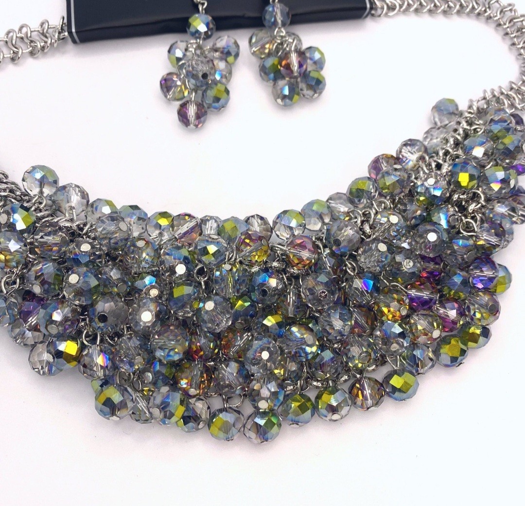 Signature Series The Tanger Silver Tone Multicolor Necklace & Earrings