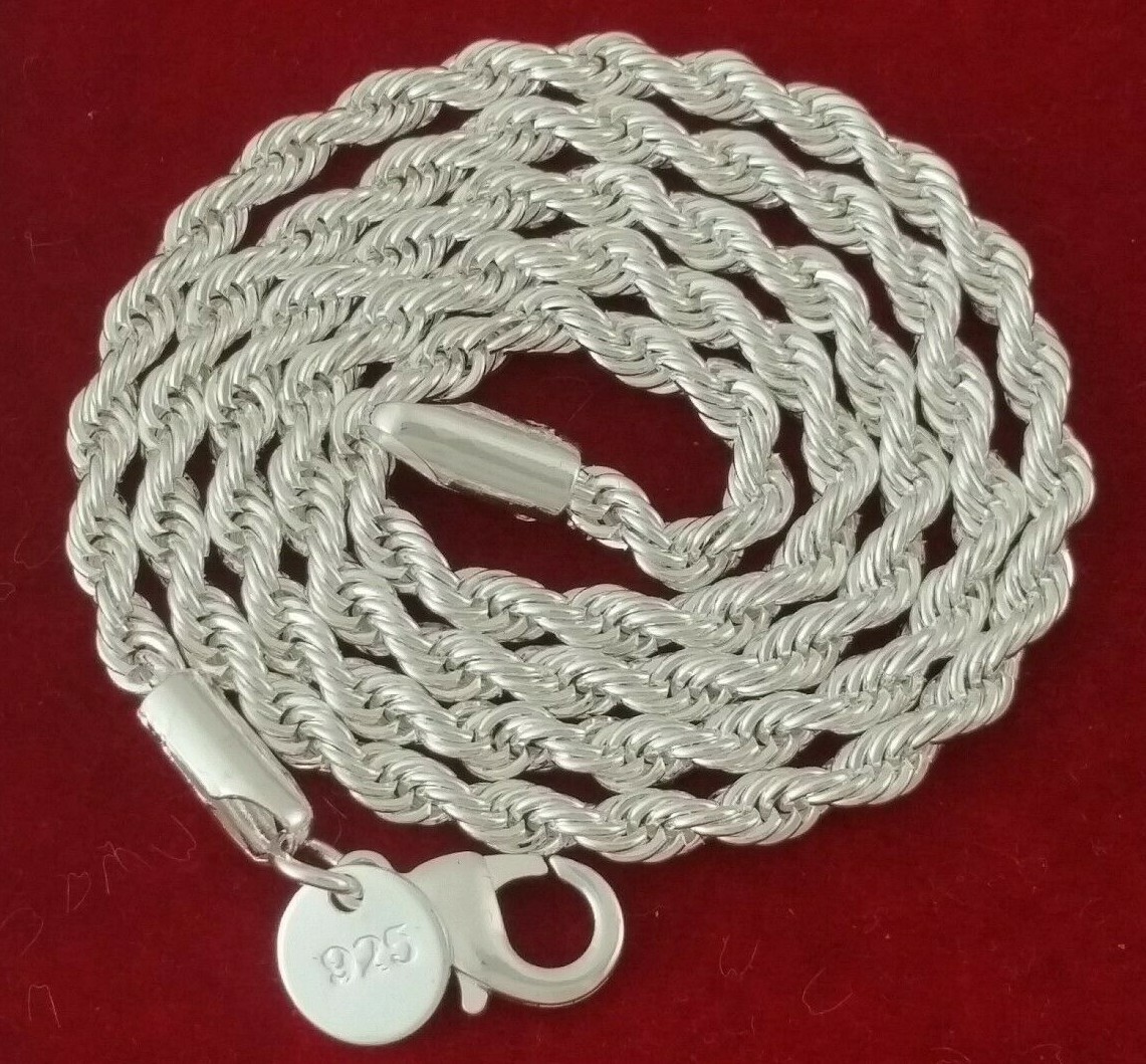 Sterling Silver .925 Plated French Rope Chain Choker Necklace Anklet Bracelet