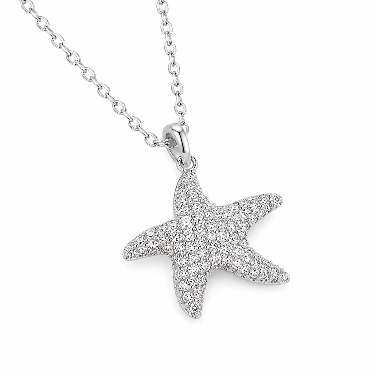 Ocean Starfish Moissanite Necklace D Color Full Pave Pendant Romantic Jewelry