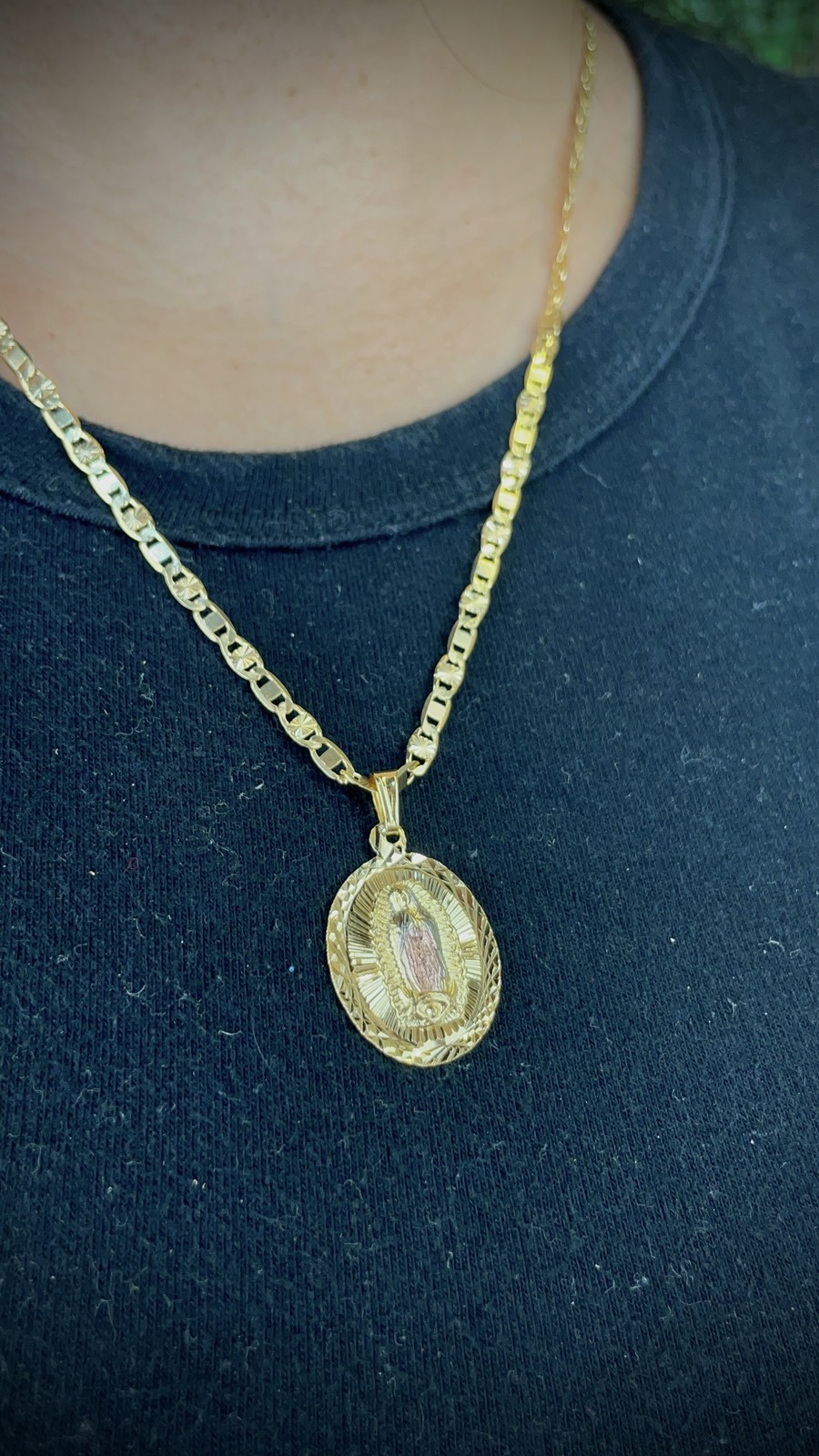 Our Lady of Guadalupe Necklace Valentino Chain for Women Cadena Virgencita Mujer