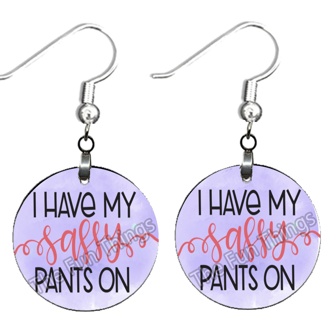 Sassy Pants Earrings NO TARNISHING Wood Dangle Humorous Saying Jewelry Gifts