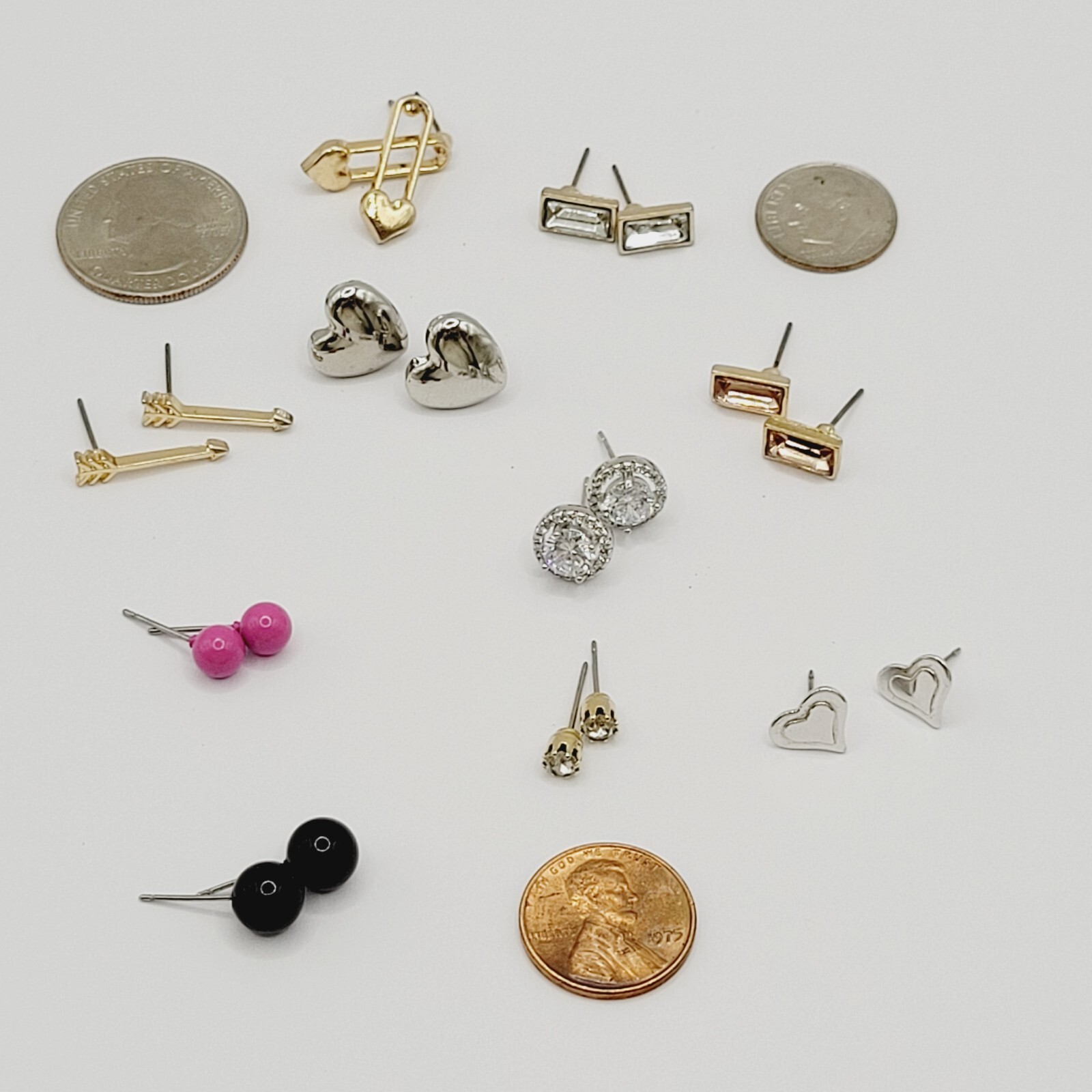10 Pair Stud Mixed Material Tone Color Modern Pierced Earrings