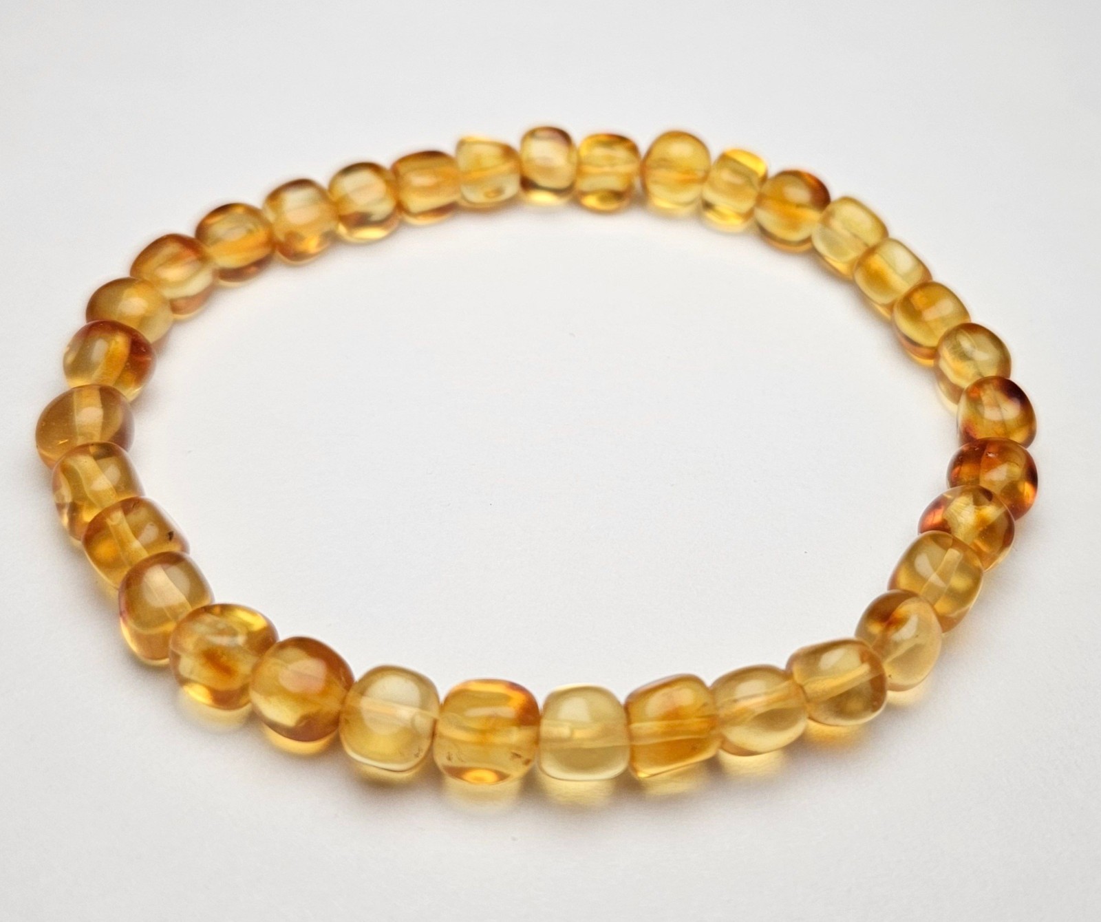 4g 0.14 oz. Natural Genuine Amber 5mm Bead Bracelet Jewelry