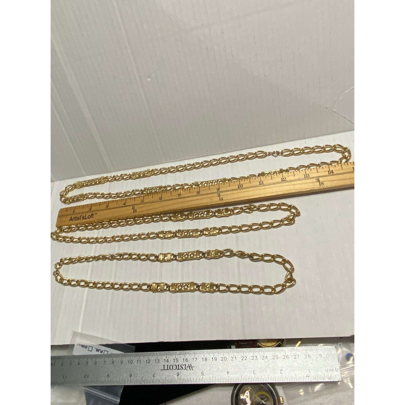 Unbranded Layered Chain Necklace Womens OS Gold Excellent Multi-Strand Bar Link