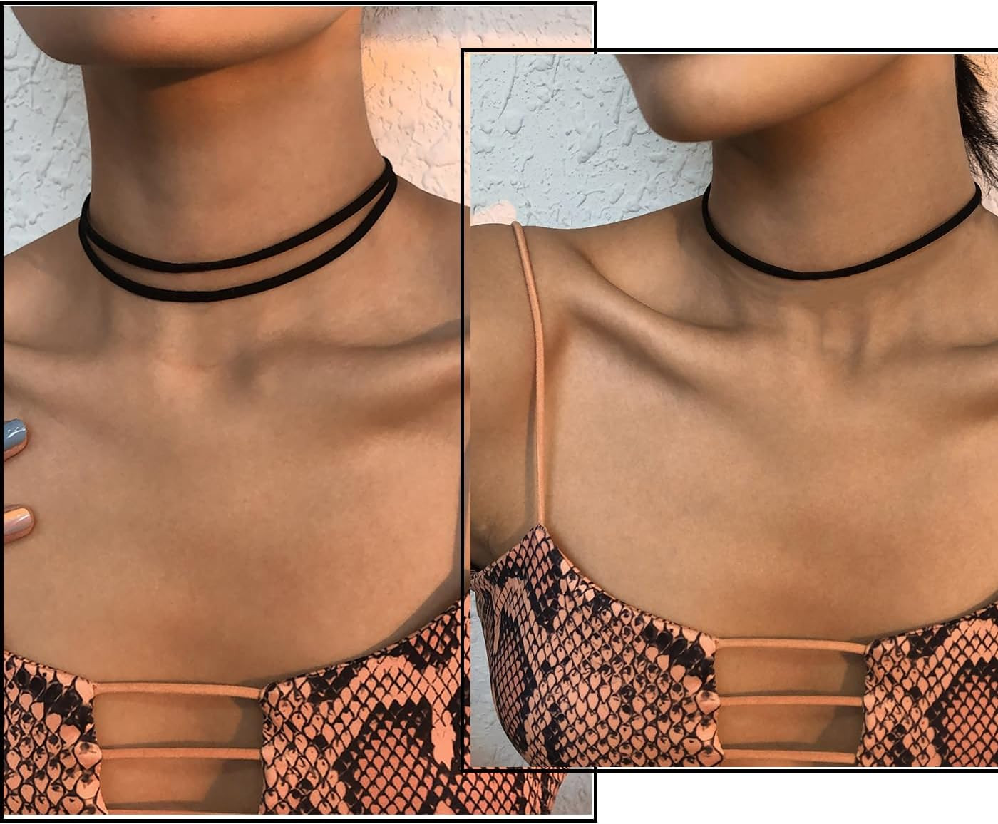 Velvet Choker Necklace for Women Black Lace Choker Layered Classic Black Choker