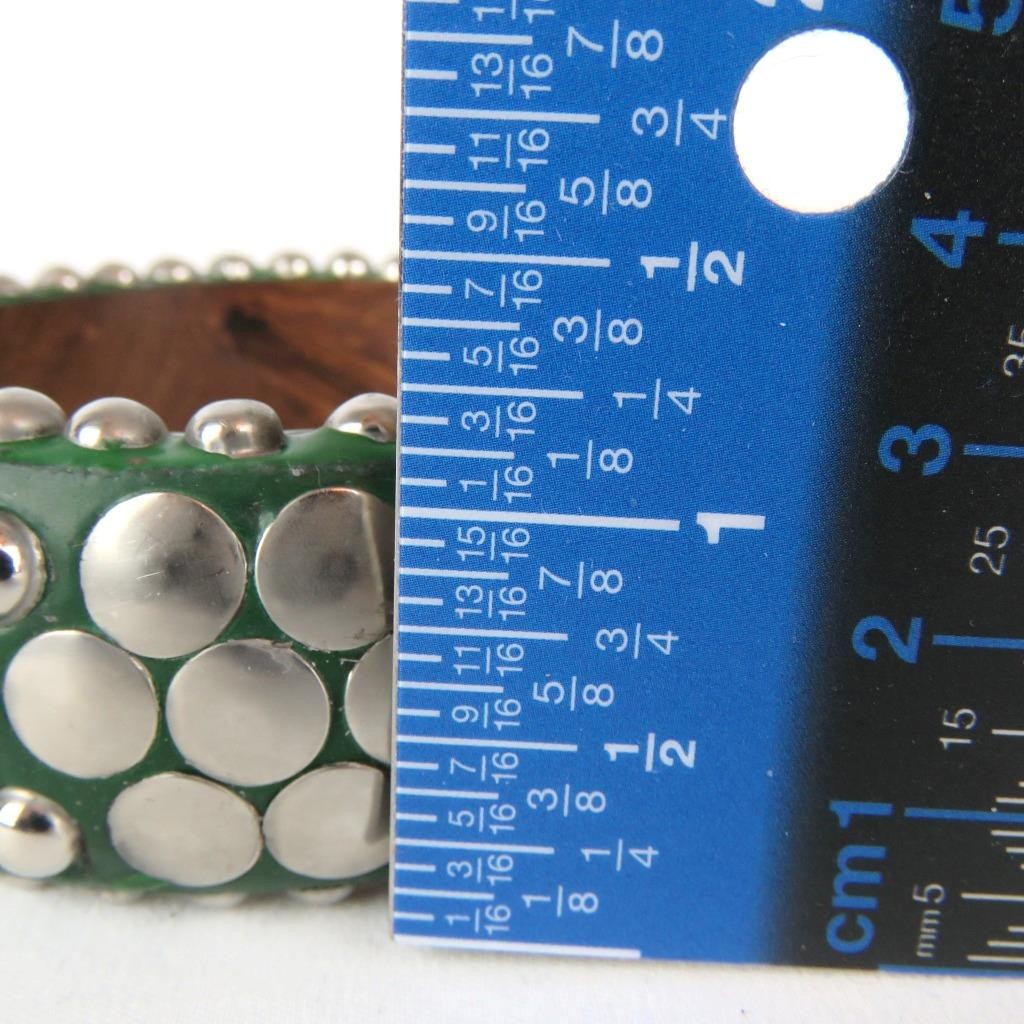 Wrist Bangle Bracelet Gothic Studded Wide Punk Green Antika Collection Gift