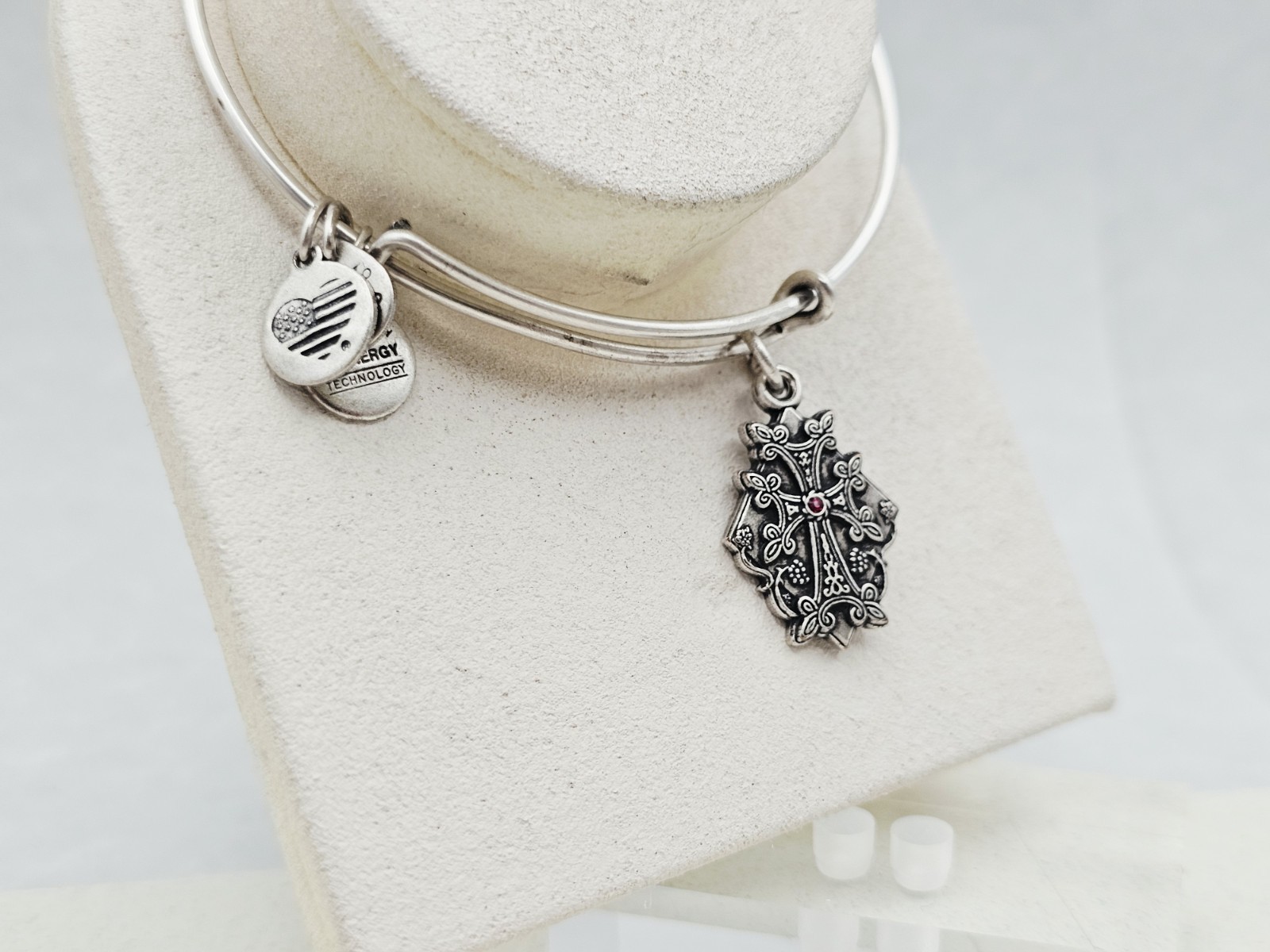 Alex And Ani ” Armenian Cross ” Silver Charm Bangle Bracelet ✨️