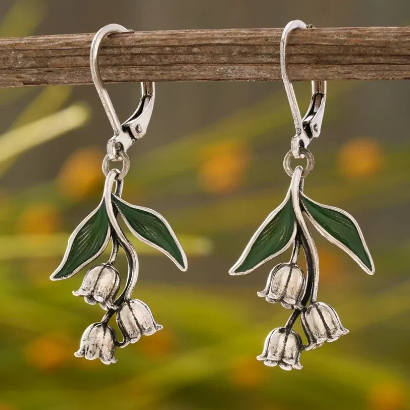 Vintage Lily of the Valley Jewelry Set Floral Earrings Necklace Gift 2 Get 1 Fre