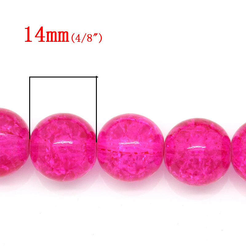 Sexy Sparkles 1 Strand, Blue Crackle Glass Round Beads 14mm Dia, 79cm (31 1/8”)