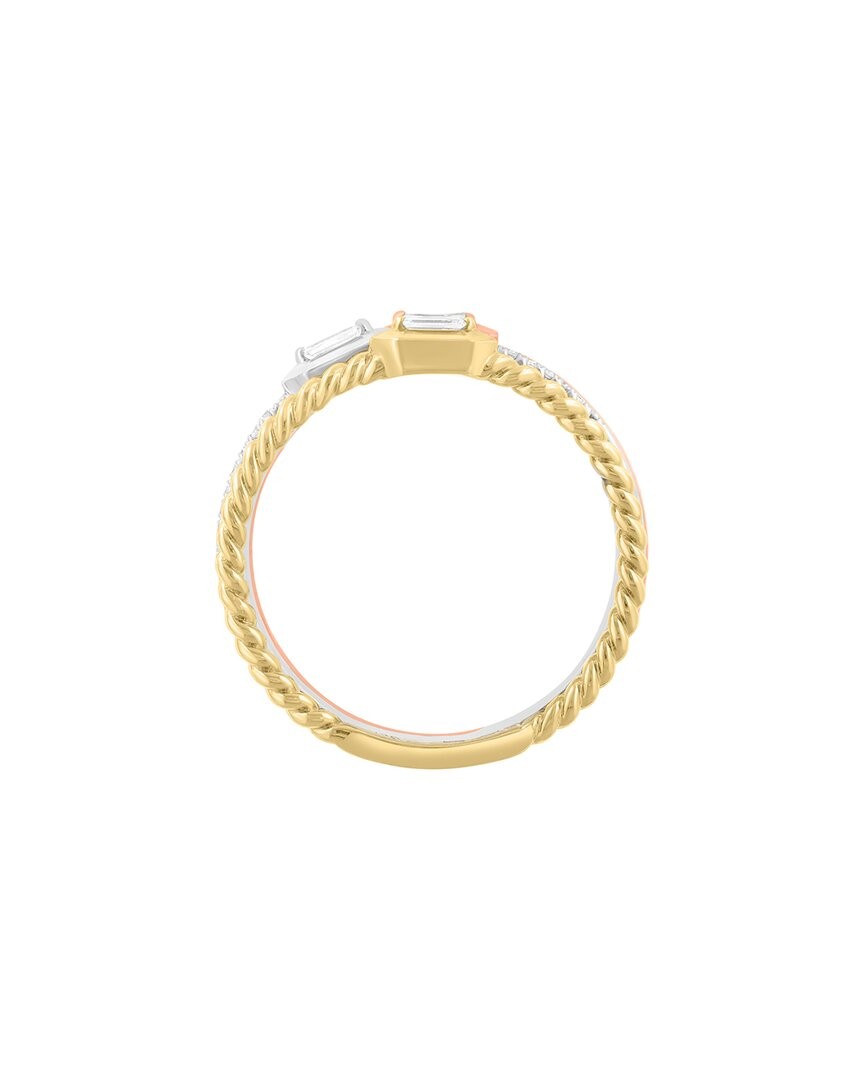 Effy Fine Jewelry Gold Over Silver 0.17 Ct. Tw. Diamond Ring Women’s 7