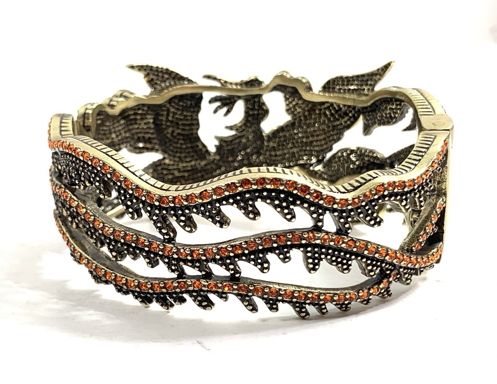 Off Park Collection Multicolor Crystal Gold Tone Phoenix Hinged Bangle Bracelet