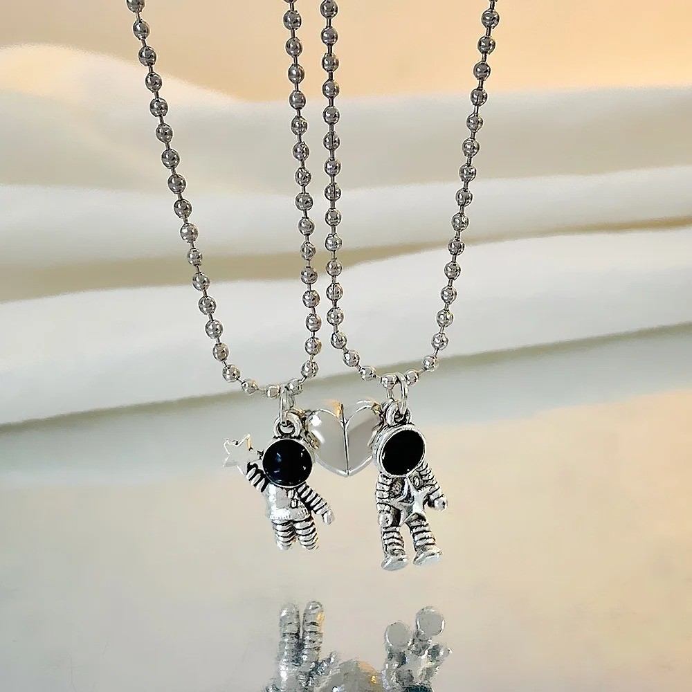 Stainless Steel I Love You Heart His Her Couple Pendant Necklace