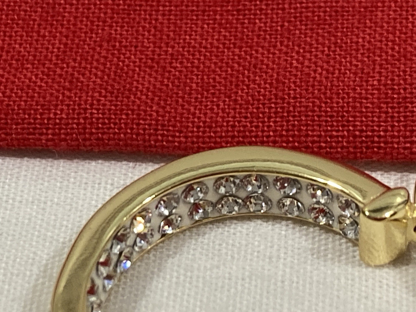 KOHLS 925 S Signed Sterling Silver Gold Vermeil Crystal Hoop EARRINGS -IN BOX-