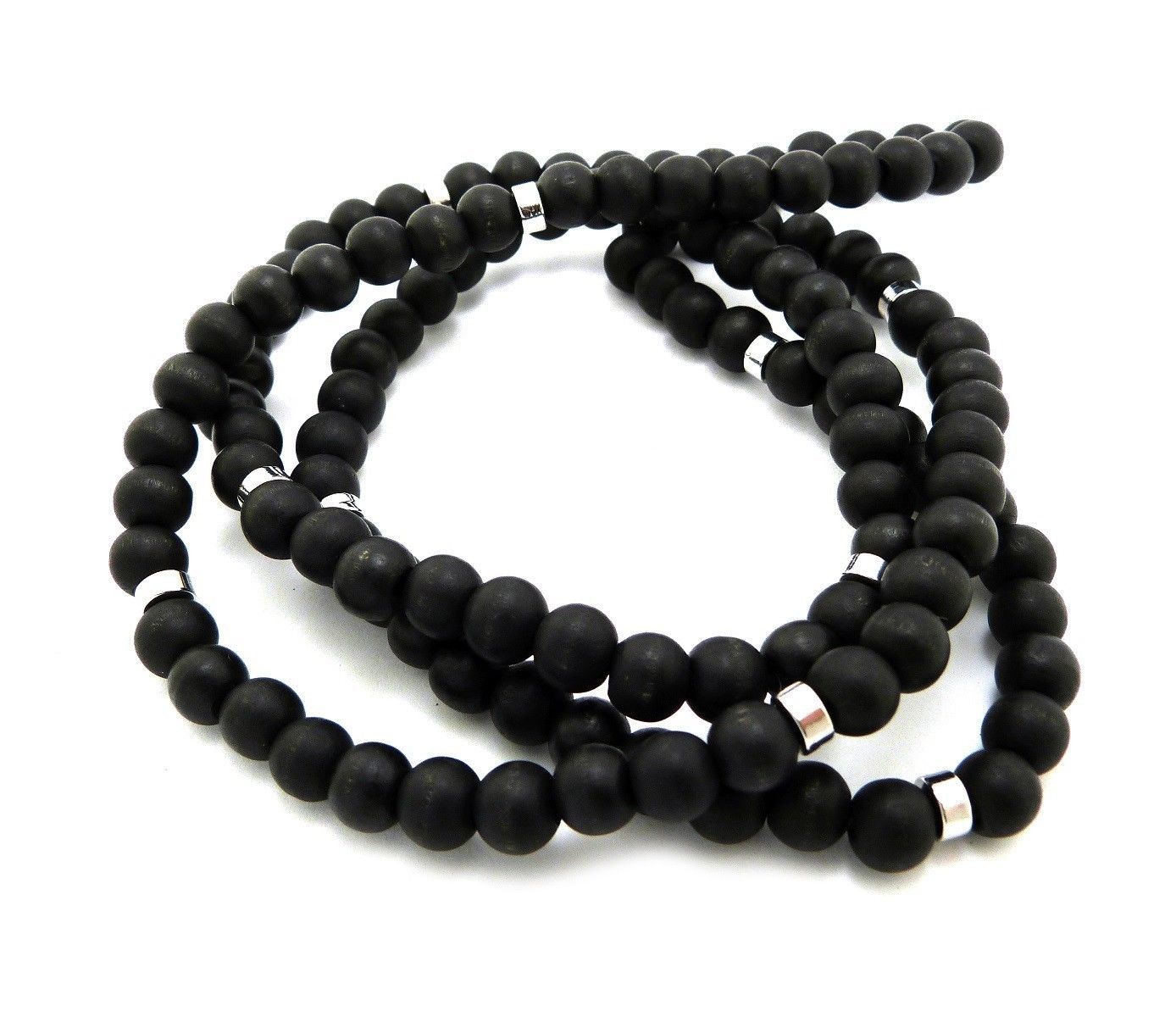 Hip Hop Unique Good Quality Wood w/ 8mm 36″ Wooden Beads Chain Necklace