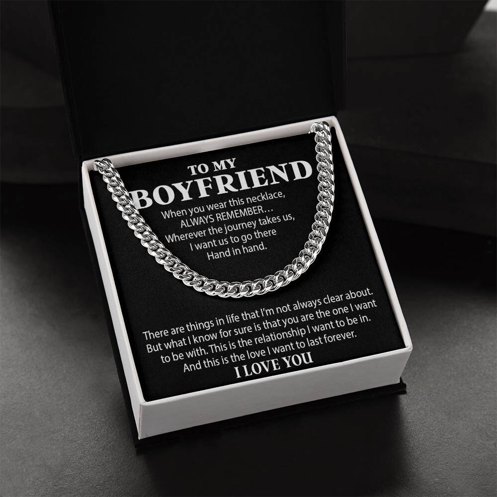 Boyfriend Cuban Chain Necklace, Promise Necklace For Boyfriend, Boyfriend Gift