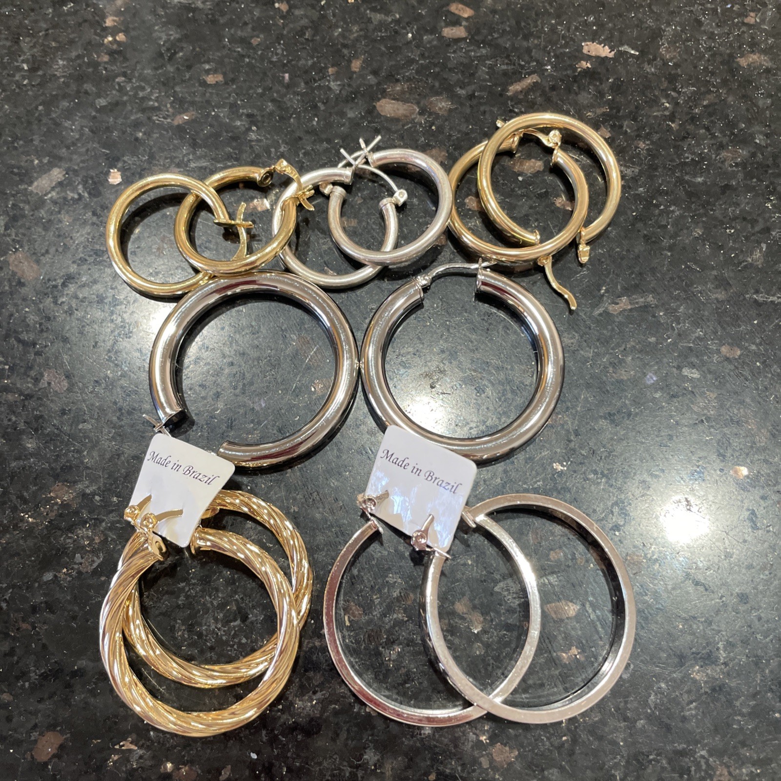 Hoop Earrings 6 pair … All Brand New
