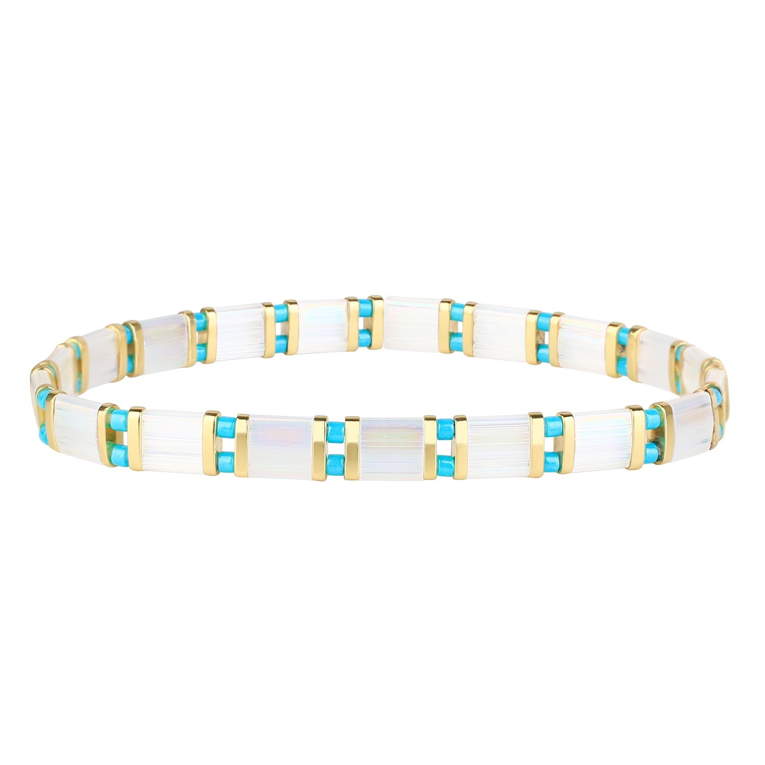 New Miyuki Tila Beaded Stretch Bracelets Women Tila Stackable Bracelets