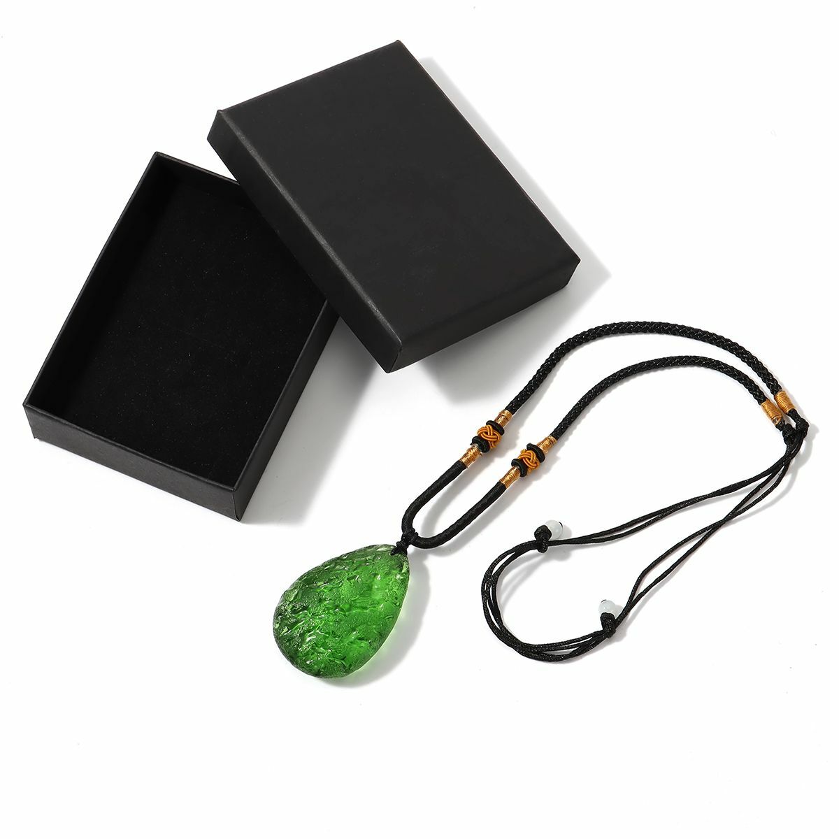 Natural Green Crystal Pendant Gem Moldavite Meteorite Impact Glass Necklace Gift