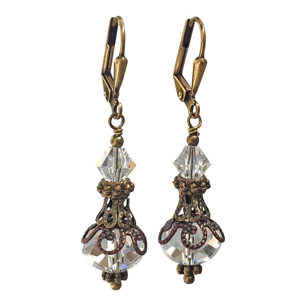 Vintage Inspired Crystal Drop Dangle Earrings for Women with Jewelry Gift Box