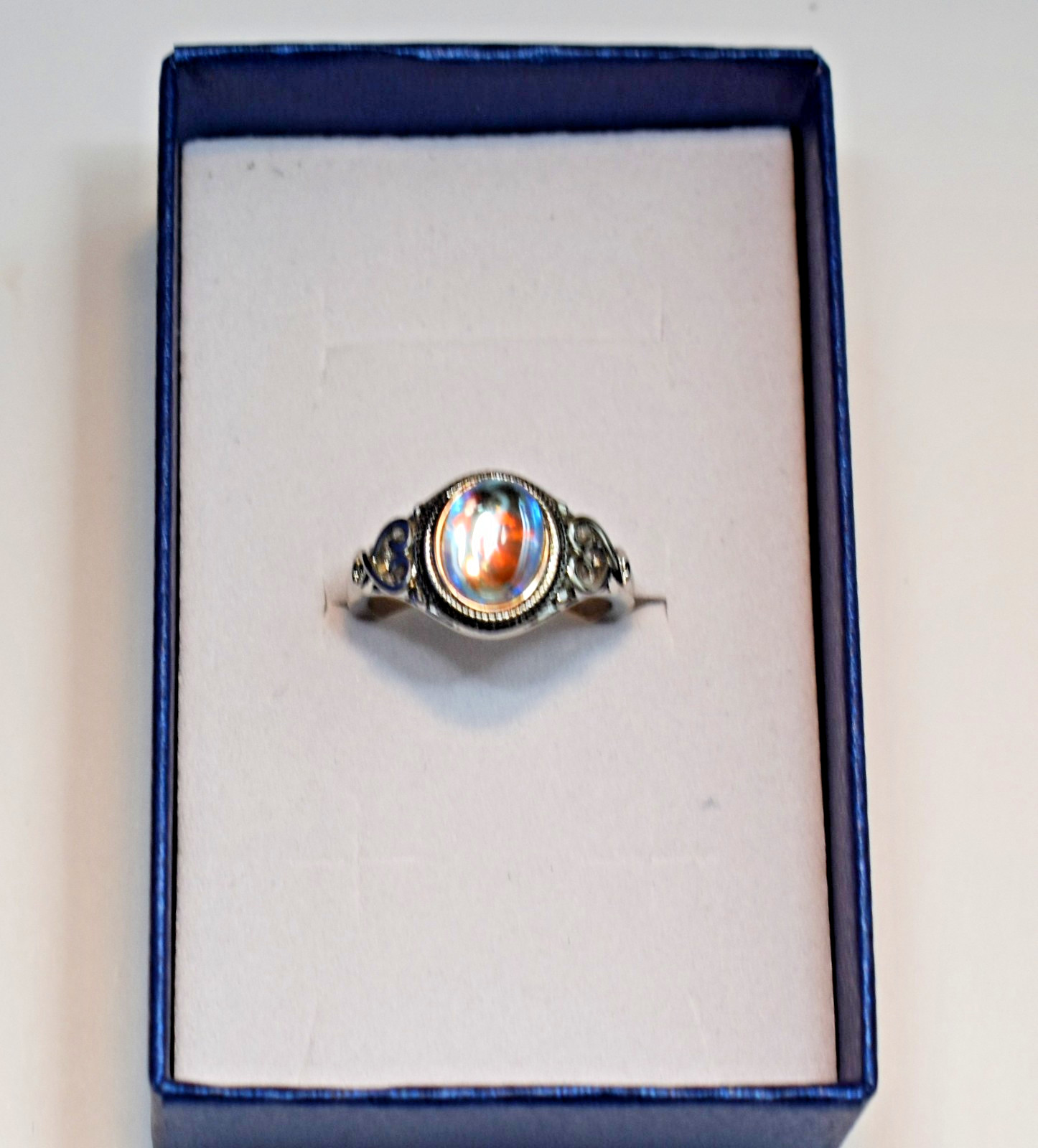 Mood Moon Ring SP 925 Sterling Silver Size 7 Gift Boxed